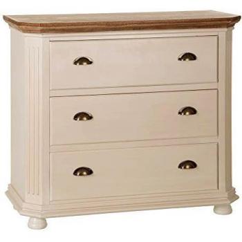 Cómoda Beige y Natural de Madera con 3 cajones de 92x38x83 cm - LOLAhome
