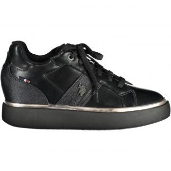 U.S. Polo Assn. Women's Chic Black Lace-Up Sneakers with Logo Detail, Size 11 US (EU41)