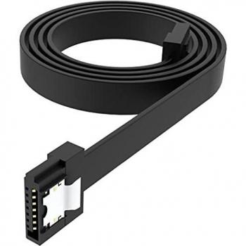 Akasa PROSLIM | Super Slim 7-pin SATA 3.0 Cable | Up to 6 Gbps Speed | Suitable for SATA SSD, HDD, CD Driver, CD Writer | Secure Latches | 50cm Length | Black Color | Model: AK-CBSA05-50BK