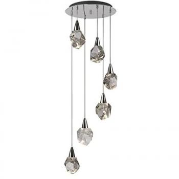 Lámpara de Techo Colgante Aquaria 6 Luces Cromo Transparente 3000K 2700Lm