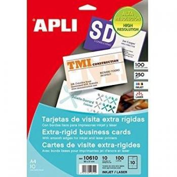 APLI 10610 - Tarjeta visita extra rígida 250g 10 hojas