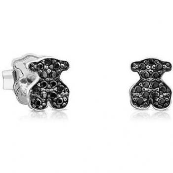 TOUS Motif - Pendientes de plata de primera ley con espinela. Motivo: 7,5 cm. Cierre presión.