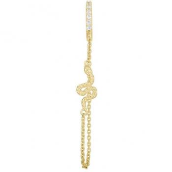 Piercing de aro Serpent Punk en Plata 925 con baño de oro 18k