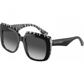 Dolce & Gabbana DG4414 3372/8G 54-20 Capri Square Sunglasses in Top Black on Zebra Print for Women