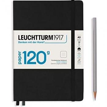 Leuchtturm1917 Medium A5 Black Dotted Notebook 120g Edition