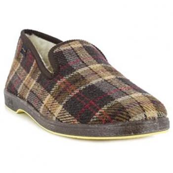Zapatilla de casa Doctor Cutillas 186 Confort para Hombre en cuadros marrón