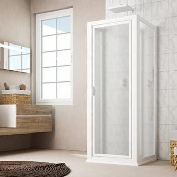 Mampara de Ducha 3 Lados 70x85x70 cm h 190 Acrílico Blanco Modelo Sigma Trio