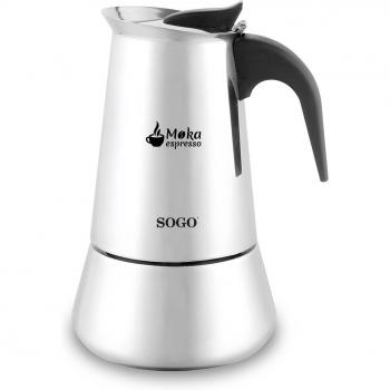 Cafetera Moka de Aluminio 12 Tazas para Gas, Eléctrica, Vitrocerámica e Inducción