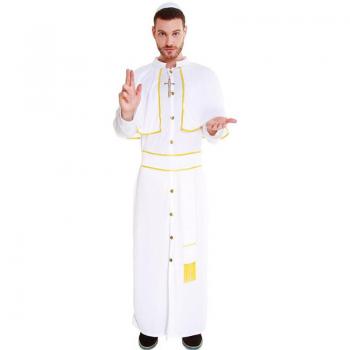Disfraz de Papa Blanco y Dorado para hombre