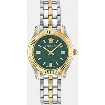 Versace Ladies Greca Time Lady Swiss Made Bicolor Watch with Sapphire Glass and Luminous Hands