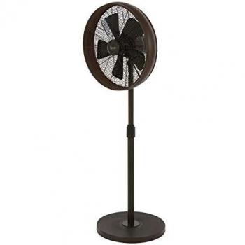 Ventilador de pie Breeze 122 cm color bronce, base redonda y silencioso