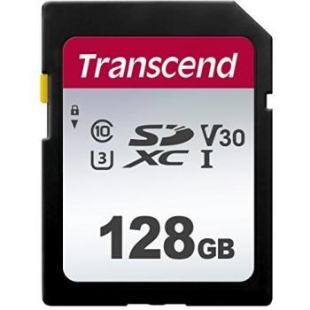 Transcend 128GB SDXC 300S Memory Card UHS- I, C10, U3, V30, 4K, Full HD, Up to 95/40 MB/s