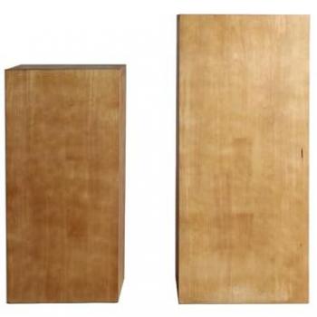 Peana de Madera de Abeto Natural 45x45x100cm - Estilo Colonial, Capacidad de Carga 15 kg