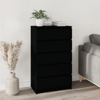 Gabinete negro de madera multicapa 60x36x103 cm