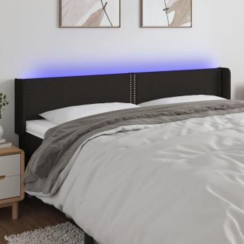 Cabecero LED Negro de Tela 163x16x78/88 cm