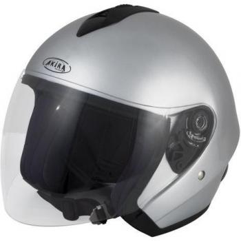 Akira 23022 Tokio II Casco Retro Jet, Tamaño S, Silverglance