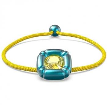 Swarovski Dulcis Blue Cushion Cut Bracelet with Yellow Cord, Multicolor, One Size