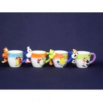 Assorted Color Hanging Animal Coffee Mugs Tea Cups Set Of 4 Igd-Xb580 by ThreeStar