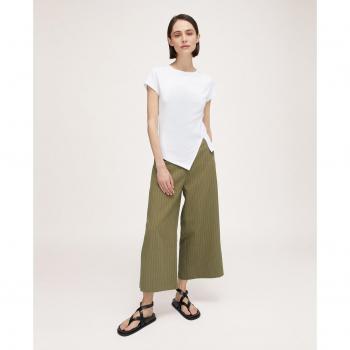 Motivi - Pantalón de vestir cropped para mujer con raya diplomática