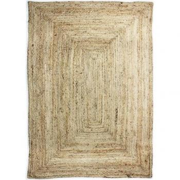 Alfombra de yute y algodón blanca 160x230 cm - Tapis DECO Jute