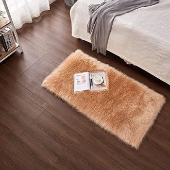 Cumay Piel de Imitación, Artificial Alfombra, excelente Piel sintética de Calidad Alfombra de Lana ，Adecuado para salón Dormitorio baño sofá Silla cojín