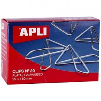 APLI 11915 - Clips mariposa galvanizados nº 20 60 mm, 25 clips