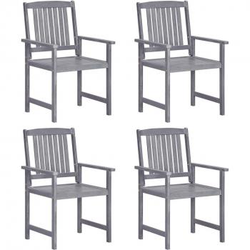 vidaXL Garden Chairs 4 pcs Solid Acacia Wood Grey