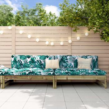 Conjunto de Sofás Centrales de Jardín 2 Uds Madera Impregnada Pino 120x80 cm