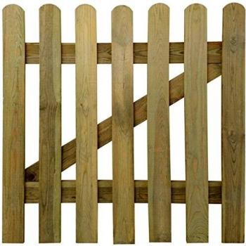 vidaXL Puerta de Vallado de Jardín Cancela de Exterior Madera de Pino 100x100 cm