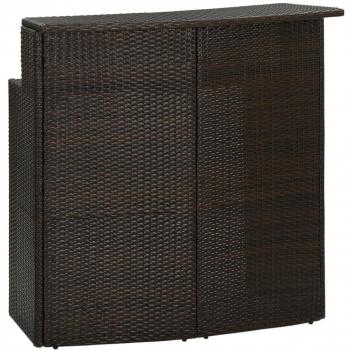 Mesa alta de jardín en polyrattan marrón 120x55x110 cm