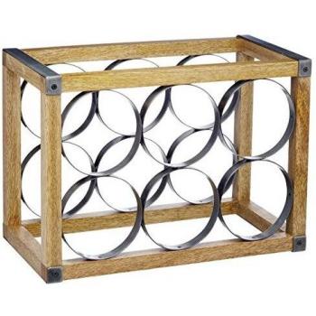 Botellero Metálico Industrial de 6 Botellas - Estilo Vintage y Diseño Moderno