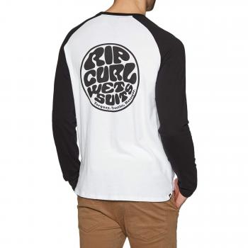 Rip Curl - Camiseta de Manga Larga - para Hombre Negro Negro, Blanco S