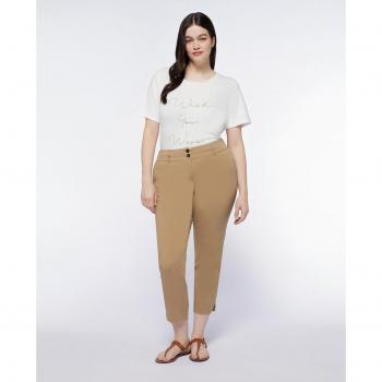 Pantalón recto de mujer cropped en tejido liso - Estilo Moderno