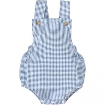 Peto de bebé niño en cuadros vichy 100% algodón