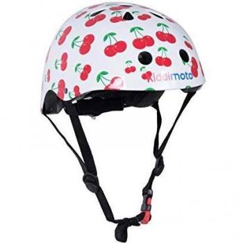 KIDDIMOTO Casco Bicicleta Completamente Ajustabl - Bici Casco para Infantil y Niños para Patinete, Ciclismo, Scooter, Bicicleta de Equilibrio y Monopatin - Cereza - S