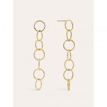 Pendientes Twist Circles & Circles de aleación de metales bañados en oro