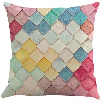 Winwintom Geometría pintura lino funda de Cojin almohada caso sofá Home Decor