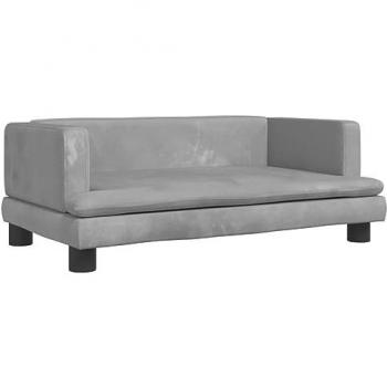 Sofá para niños de terciopelo gris claro 80x45x30 cm