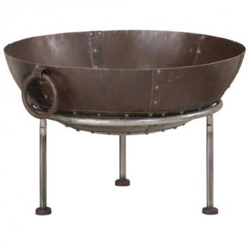 Portable Outdoor Iron Fire Pit 55x55x38 cm with Handles