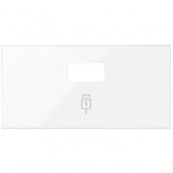 Tapa cargador USB 1 boca blanco brillo Simon 10001097-130