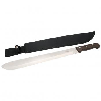 Machete cortacañas Third 13580 con hoja de acero inoxidable de 45 cm, mango ergonómico de madera y funda resistente de nylon.