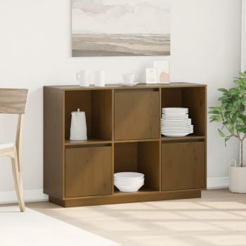 Aparador de madera maciza de pino 110,5x35x80 cm, Mueble de Almacenaje de Salón, Armarios con Puertas, Cajón de Madera, Buffet para salón Moderno, Armario