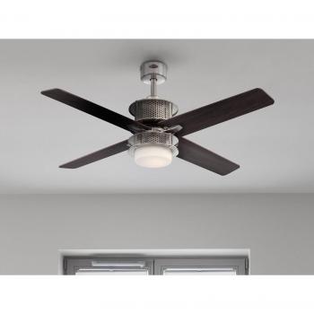 Ventilador de Techo Westinghouse Oscar 122 cm con Luz LED y Control Remoto en Níquel Cepillado