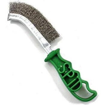 SPID - Cepillo de acero inoxidable para arañazos con mango verde