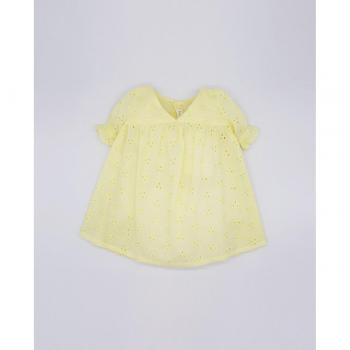 Vestido de bebé niña de algodón en color amarillo