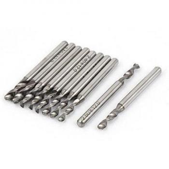 Sourcingmap-mm-3mm corte Dia vástago recto Flauta espiral carburo Micro Brocas 10en 1