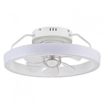 Ventilador de Techo Plafón LED Dinirot Blanco 50W 4800Lm Regulable con 6 Aspas Transparentes