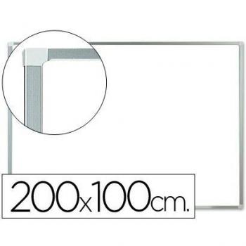 Q-Connect Pizarra Blanca Laminada Marco De Aluminio 200 x 100 Cm