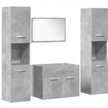 Juego de muebles de baño 4 piezas madera contrachapada gris hormigón