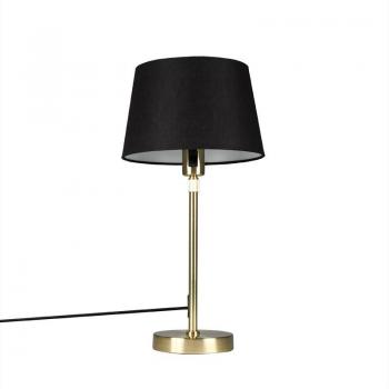 Lámpara de mesa ajustable oro/latón con pantalla negra 25cm - Moderno Textil/Acero, adecuada para LED Max. 1 x 60 Watt